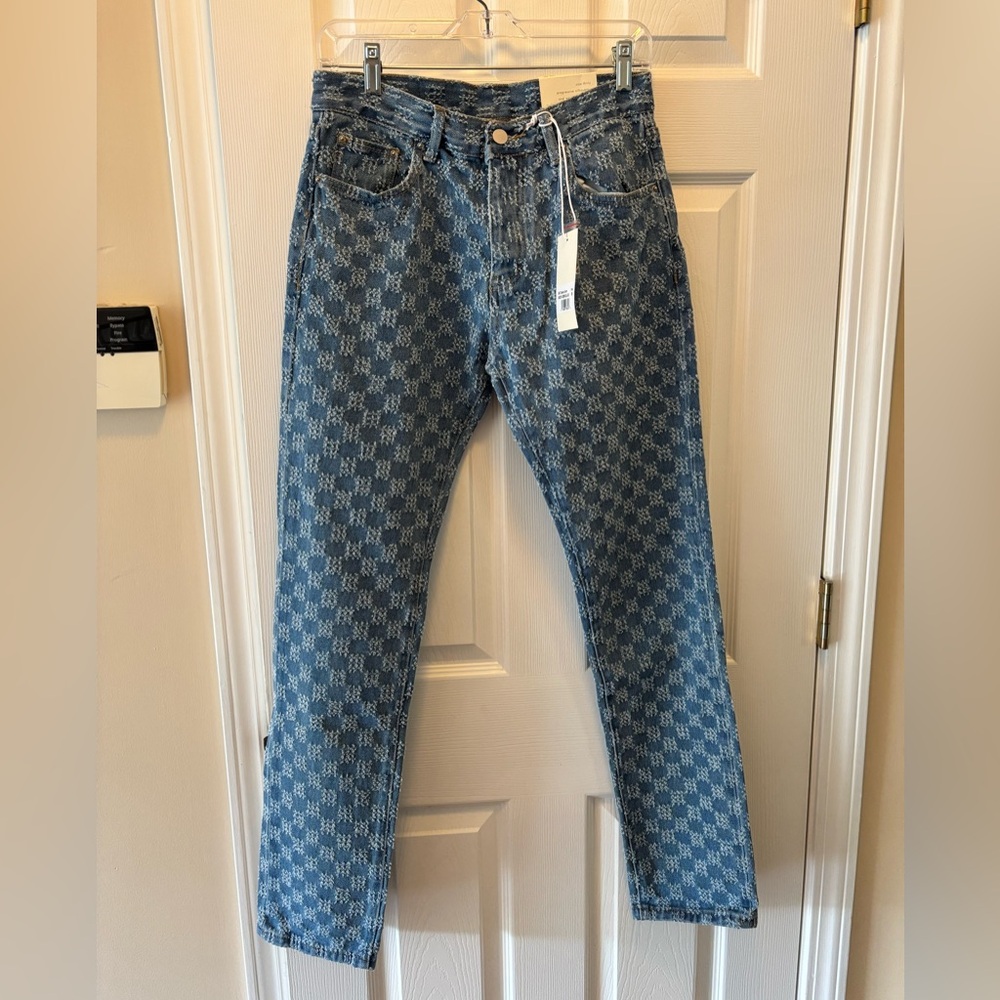 MNML D407 Checker Denim Men’s Jeans Size 30 BRAND NEW WITH TAGS